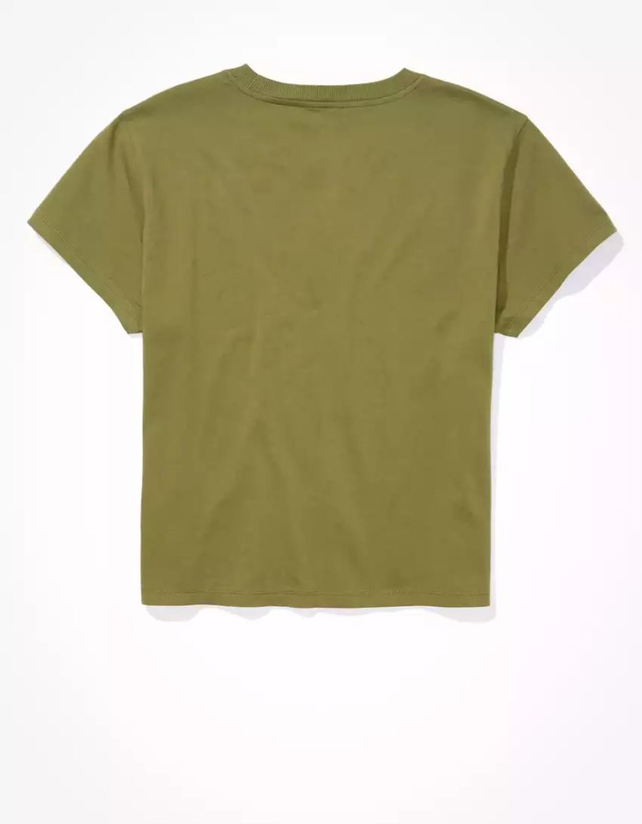 T Shirts American Eagle AE Graphique Tee Vert Olive Femme | EFJ-70046548